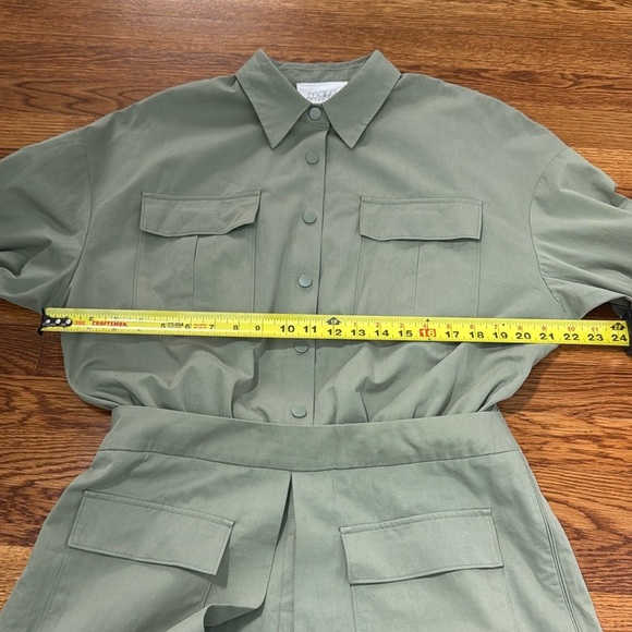 NWT Anthropologie Mare Mare Long-Sleeve Utility Romper Moss Green Size Large - Picture 11 of 12